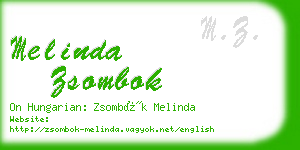 melinda zsombok business card